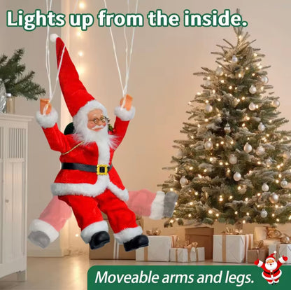 Santa Claus Parachute Christmas, Indoor christmas lights with 8 different light patterns, Memory and Timer Function