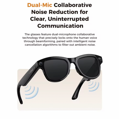 Smart AI Glasses with Built-in camera, charging Case and Light Changing Lenses