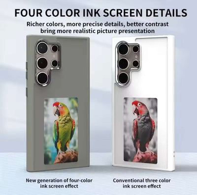 Samsung case, DIY Four-Color E-Ink Screen, Passive NFC Technology, Customisable Display, Durable Protection, for Samsung Galaxy S25Ultra S24 S23 Frosted High-End