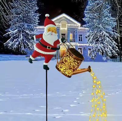 Santa Solar Kittle Lights, Solar LED Light Night, Vibrant Warm white light/colored light, 86cm in total length, Metal material - ZeeTec Store