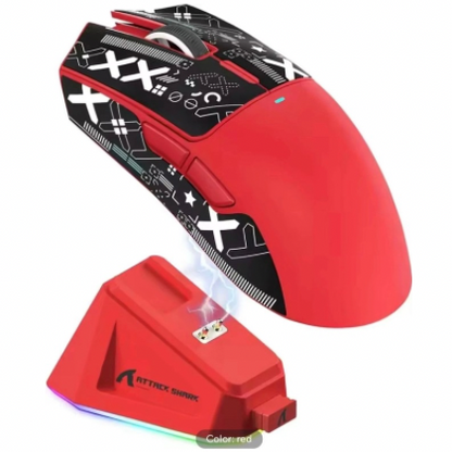 Attack Shark X11, High-Precision PixArt Sensor, Tri-Mode Connectivity,  RGB Charging Dock, Ultra-Lightweight Build, Long Battery Life, Adjustable DPI – Multiple levels (up to 22000+ DPI)