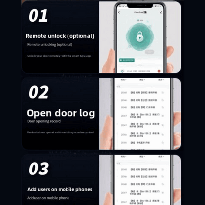 Smart Fingerprint Handle Lock, Two units per door (Smart handle outside and normal lock handle inside), Advanced fingerprint technology, Easily control and monitor, High Security, Durable Build, Versatile Unlocking: fingerprint password and key entry