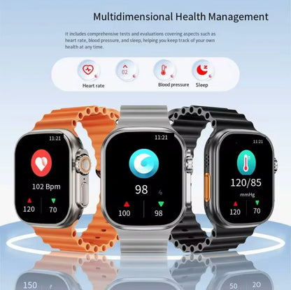 High-Performance Smart Watch for Men and Women - Ultra Thin 2.29 Inch AMOLED, 4G-5G SIM Card, 190° Rotating 8MP HD Camera, Call & SMS Function, Health Tracking, Durable Stainless Steel Case & Silicone Strap - ZeeTec Store