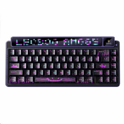 Mechanical keyboard with RGB lighting on a white background