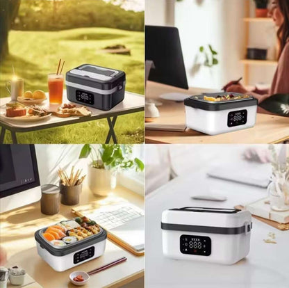 Smart Lunch Box, 1L Cordless Food Warmer, 8000mAh Battery, 6 Temperature Levels, Keep-Warm 15-20h