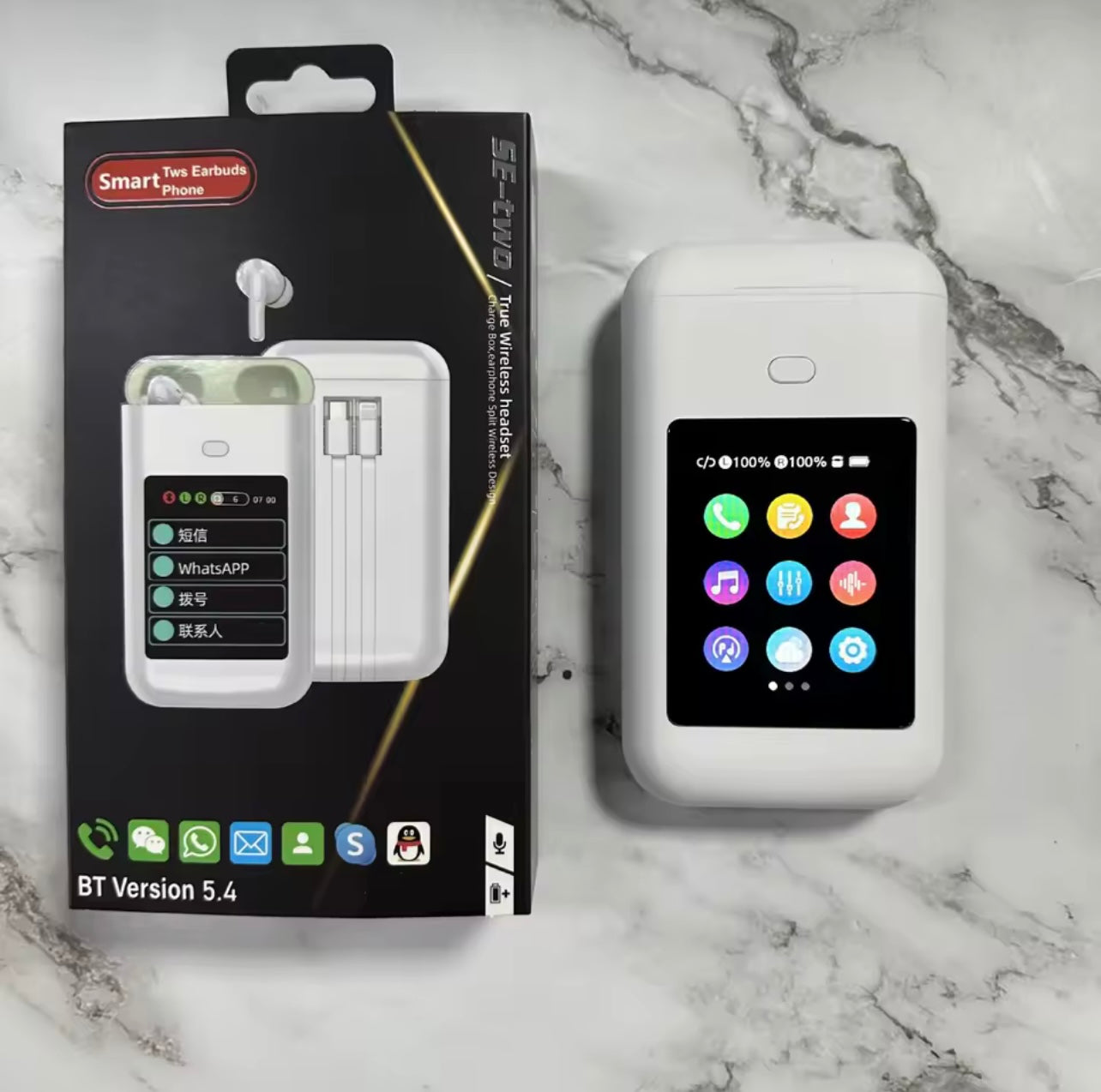 Multi In One Smart Earphone, PowerBank and LCD Color Screen