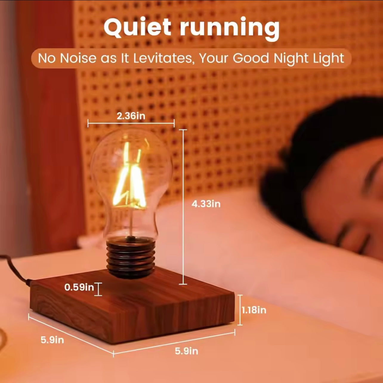 Levitating Floating Light Bulb Lamp – Magnetic Wireless Gravity Lamp for Home & Office Modern Decor