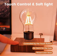 Levitating Floating Light Bulb Lamp,  Magnetic Wireless Gravity Lamp for Home & Office Modern Decor, Plug & Levitate, Touch Control Switch, Float & Rotate, Safe & Durable