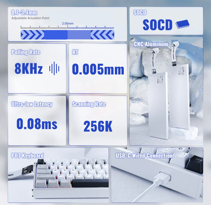 ATTACK SHARK X68MAX HE Rapid Trigger Aluminum Keyboard Magnetic Switch