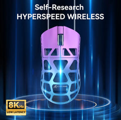 ATTACK SHARK R3 Magnesium Alloy Gaming Mouse, Tri-Mode Connectivity, 46g Ultra-Light Magnesium Alloy Build, Advanced PixArt PAW3395 Sensor, 8000Hz Wireless Polling Rate, Durable & Reliable, Self-Developed Driver – Customize DPI polling rate macros