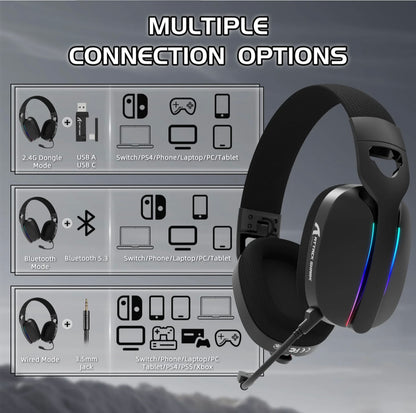 ATTACK SHARK L90 Foldable RGB Ultra-Light Tri-Mode Gaming Headset