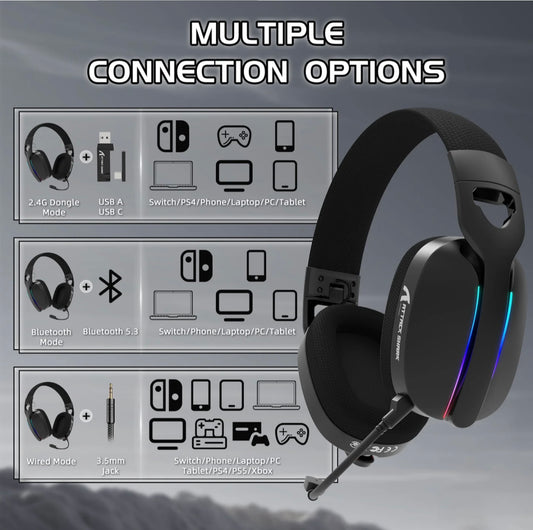 ATTACK SHARK L90 Foldable RGB Ultra-Light Tri-Mode Gaming Headset