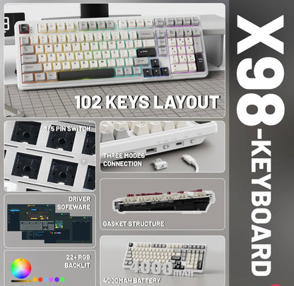 ATTACK SHARK X98 Full-size Wireless Mechanical Keyboard