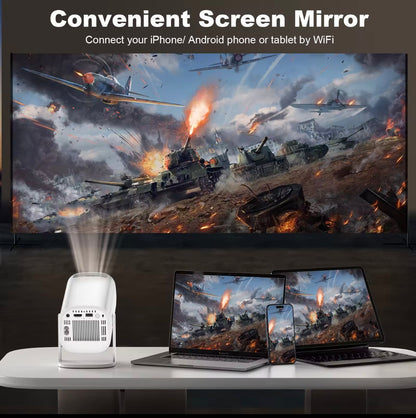 P30 Max 4K Smart Projector, Home Theater, LCD Full HD, 180° Flexible Projection, with 2 Wireless Controllers, 10 emulators and 128GB TF Support
