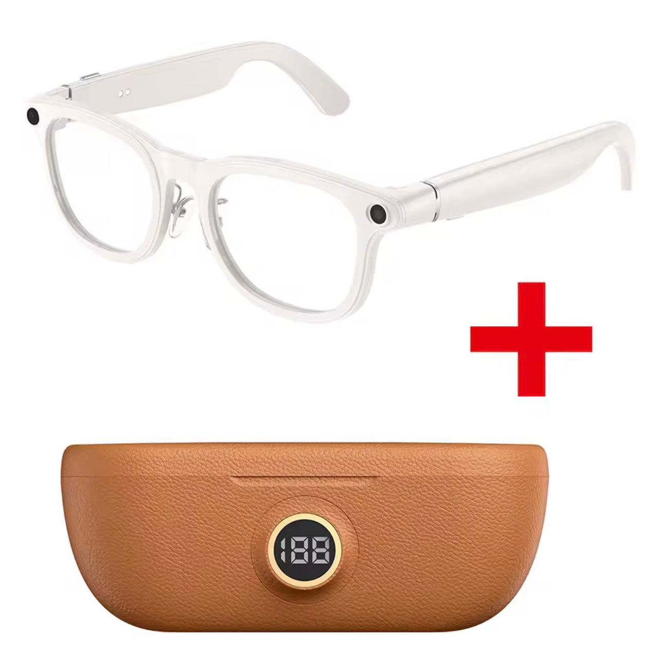 Smart Glasses 8MP Camera with Charging Case