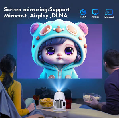 Projector 4K 720P Dual Band WiFi BT 180° Flexible Ultra-Low Noise Android