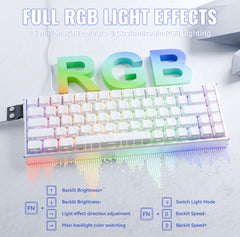 ATTACK SHARK X68MAX HE Keyboard, 60% Wired 8KHz,  0.005mm Rapid Trigger Accuracy, CNC Aluminum, 8000Hz Polling Rate 0.08ms Latency, Multiple Actions (DKS)