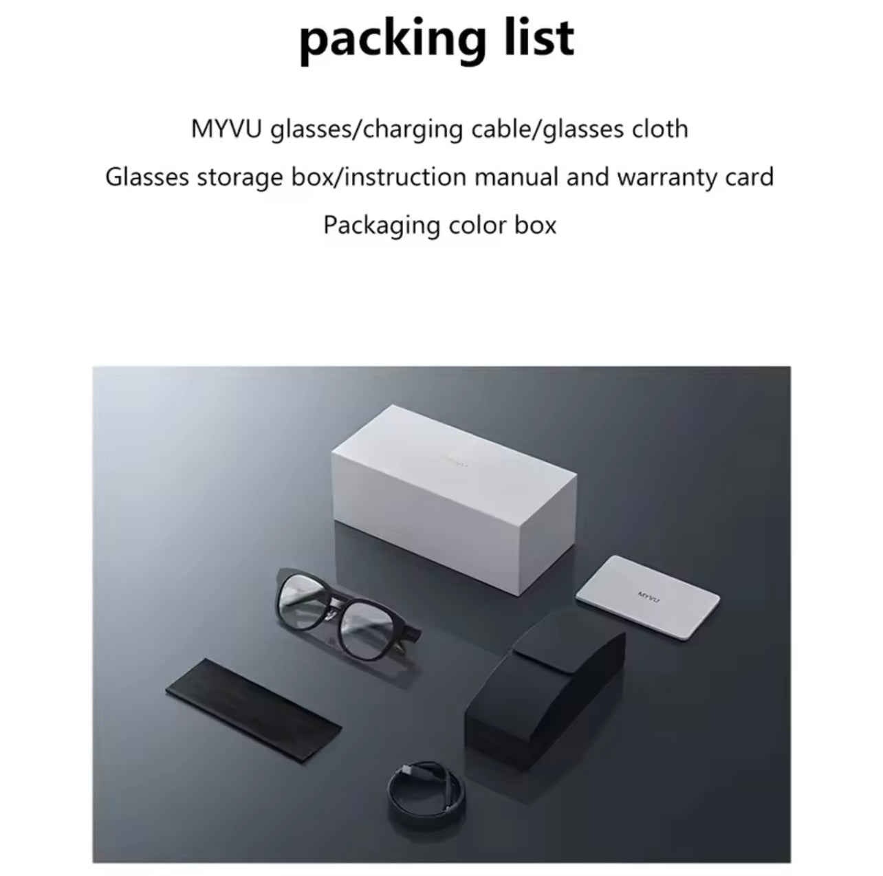 MYVU AR Smart Glasses Text Lens Display  Speech Teleprompter Real-Time Translation