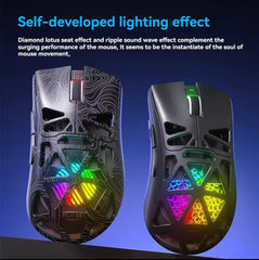 AULA SC620 Gaming Mouse, Lightweight 67g Design, Esports Gaming Mouse – 3311 Chip, Tri-Mode Connectivity, 400mAh Rechargeable Battery,