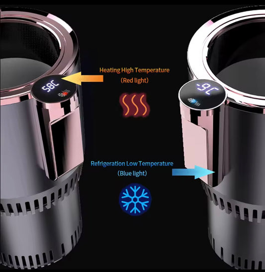 Portable Smart 2-in-1 Car Cup Cooler & Warmer – 12V Mini Auto Refrigerator for Hot & Cold Drinks | Travel Cup Holder