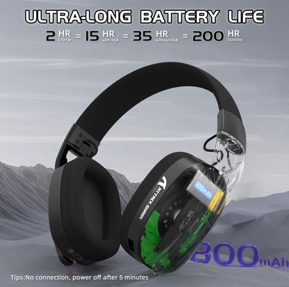 ATTACK SHARK L90 Foldable RGB Ultra-Light Tri-Mode Gaming Headset
