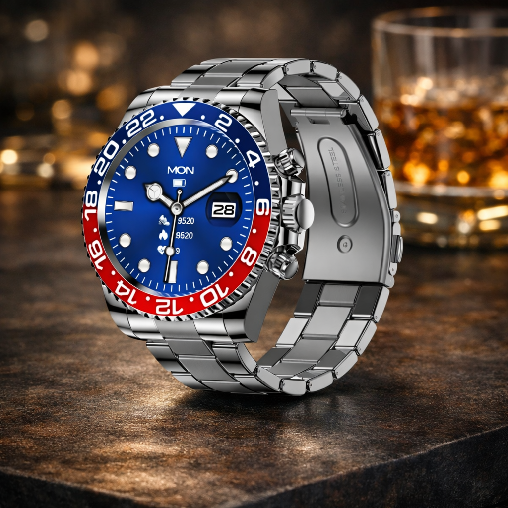 ZeeTec Smart Watch Stainless Steel with 1.3” IPS Display