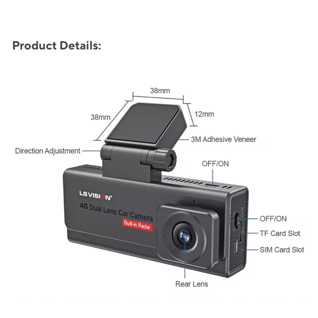 GPS 4G Car Guard Camera with Collision Alarm HD Recorder