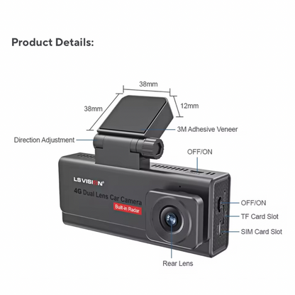 GPS 4G Car Guard Camera with Collision Alarm HD Recorder