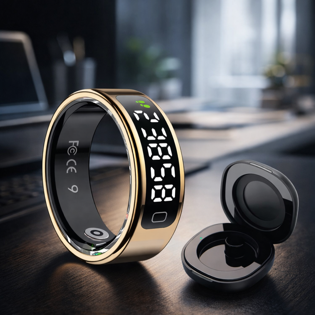 Stainless Steel Bluetooth Smart Ring with Health Tracking
