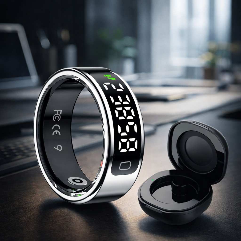 Stainless Steel Bluetooth Smart Ring with Health Tracking
