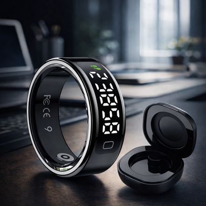 Stainless Steel Bluetooth Smart Ring with Health Tracking