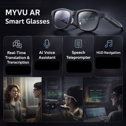 MYVU AR Smart Glasses Text Lens Display  Speech Teleprompter Real-Time Translation