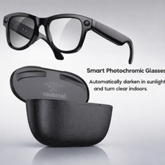 Smart AI Glasses with Built-in camera, charging Case and Light Changing Lenses