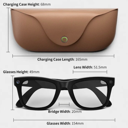Smart AI Glasses with Built-in camera, charging Case and dual Lenses