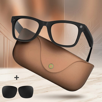 Smart AI Glasses with Built-in camera, charging Case and dual Lenses