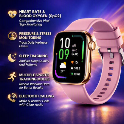Slim Smart Watch with Bluetooth Call, Activity tracker and Health Monitoring Features - ZeeTec Store