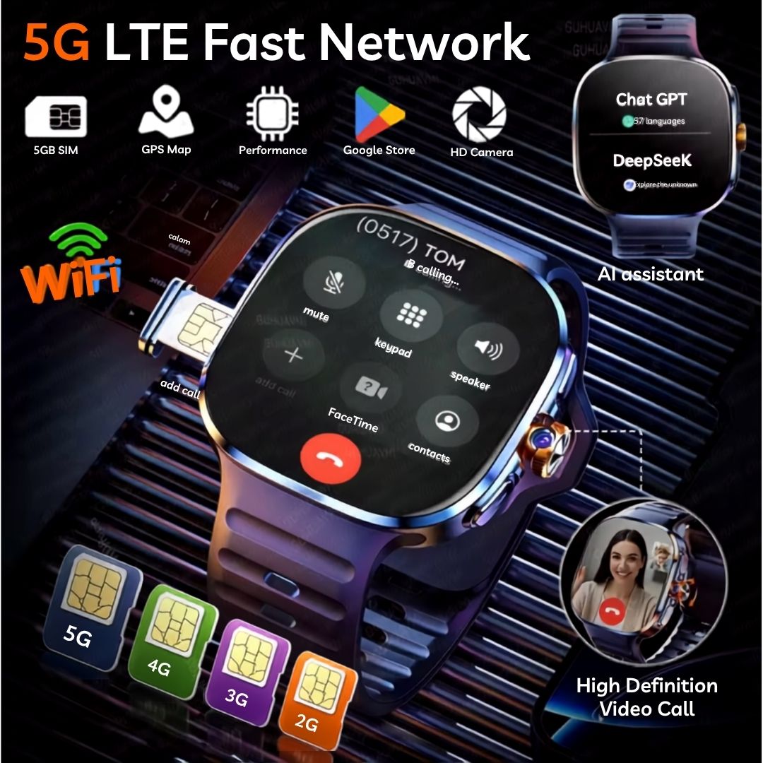 ZeeTec 2.4” AMOLED Smartwatch - SIM, Camera, Apps & Health Monitor
