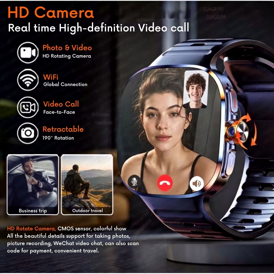 ZeeTec 2.4” AMOLED Smartwatch - SIM, Camera, Apps & Health Monitor