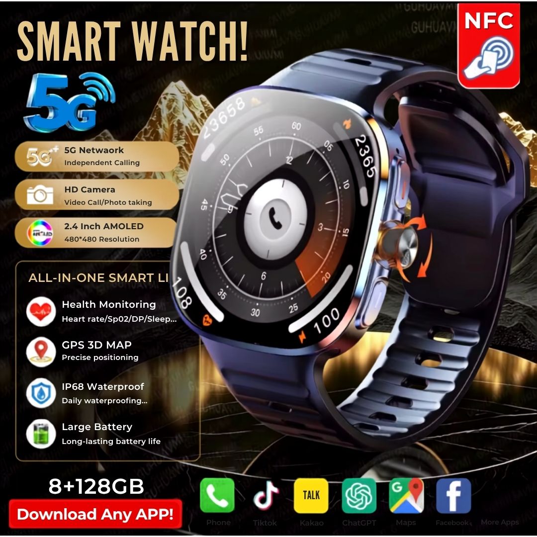 ZeeTec 2.4” AMOLED Smartwatch - SIM, Camera, Apps & Health Monitor