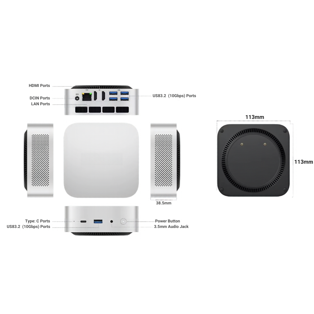 Custom Mini PC Multi-performance Tasking with Intel® i5-13420H, 4K/8K Display, 16GB RAM, 512GB SSD, 2.5G LAN & Ultra-Fast USB 3.2