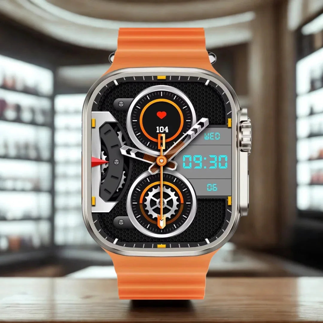 High-Performance Smart Watch for Men and Women - Ultra Thin 2.29 Inch AMOLED, 4G-5G SIM Card, 190° Rotating 8MP HD Camera, Call & SMS Function, Health Tracking, Durable Stainless Steel Case & Silicone Strap - ZeeTec Store