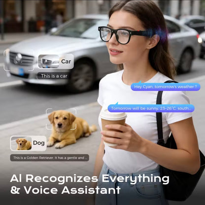Smart Glasses 8MP Camera, AI object recognition & Translation