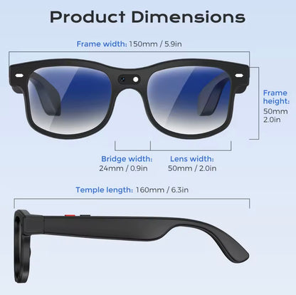 Smart Glasses 8MP Camera, AI object recognition & Translation