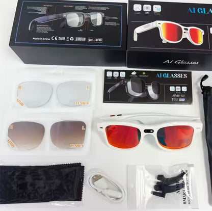 Smart Glasses 8MP Camera, AI object recognition & Translation