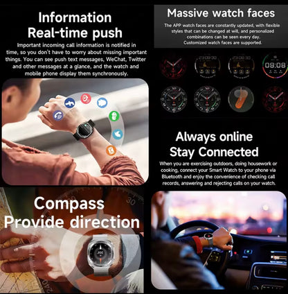 ZeeTec Smart Watch 1.46” HD with Bluetooth Call and Health Monitoring