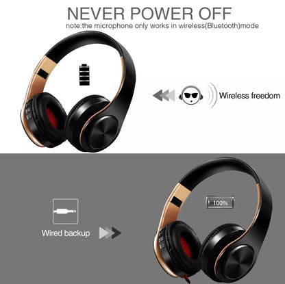 HEADPHONE MULTI FUNCTIONAL FOLDABLE WIRELESS STEREO SUPER BASS FM MIC SD CARD