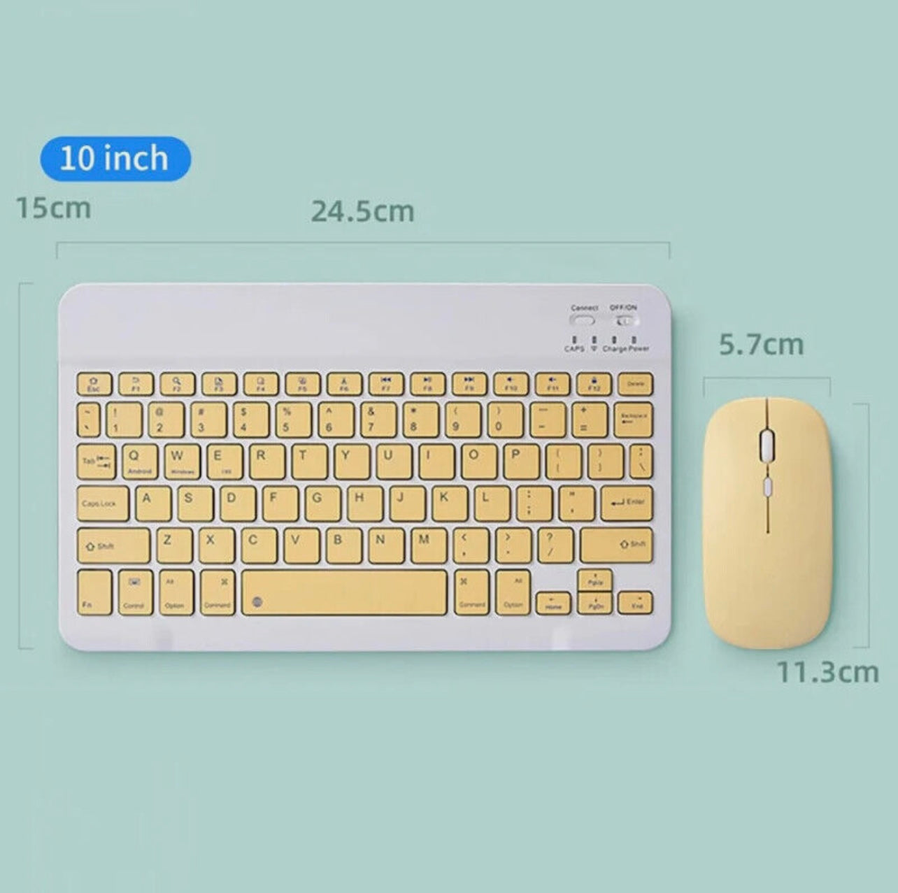 WIRELESS KEYBOARD MOUSE for TABLET ANDROID IOS IPAD RECHARGHABLE SLIM