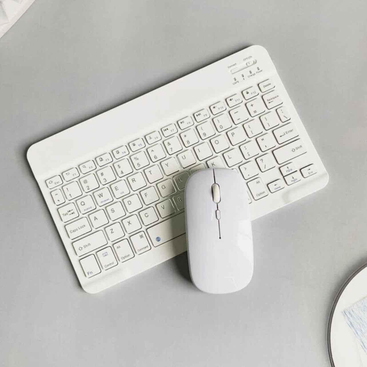 Wireless Keyboard Mouse for Tablet - Rechargeable Slim Design for Android, iOS, iPad - ZeeTec Store