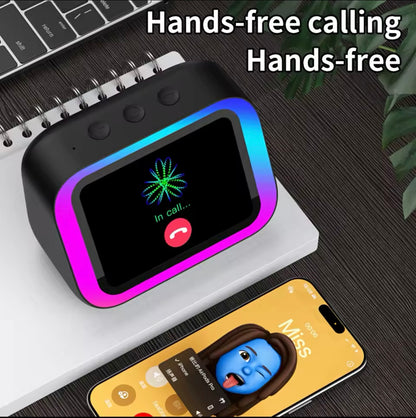Smart Bluetooth Speaker Clock w/ Display, Weather, Temp, Voice Assistant