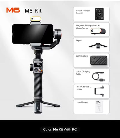 Hohem iSteady M7 3-Axis Gimbal Stabilizer w/ Light & Face Tracking Phone